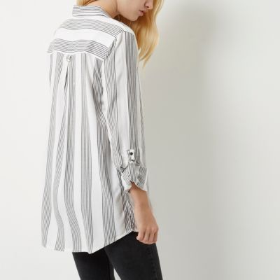 Grey stripe relaxed fit shirt